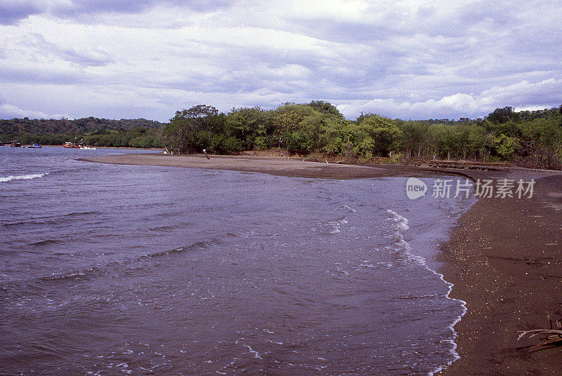 Playa Panamá或海滩和红树林瓜纳卡斯特哥斯达黎加